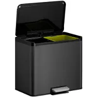 EKO - Essential 2 Recycler Treteimer 15+15 Liter - Steel Polypropylene - Schwarz