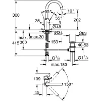 GROHE Eurosmart Cosmopolitan Einhand-Waschtischbatterie L-Size