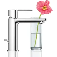 GROHE Lineare New Einhand-Waschtischbatterie S-Size mit Zugstangen-Ablaufgarnitur