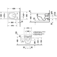 Duravit Wand-WC, Tiefspüler Starck 3 37x62cm, 4,5 l, geschl., we WonderGliss