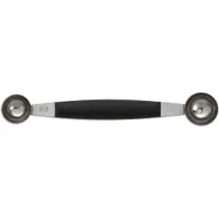 Arcos Doppel-Dekoratorhalter für Obst 613100 mit Edelstahlklinge und mango Polypropylen ø 22 mm - 25 mm mit Vitrine