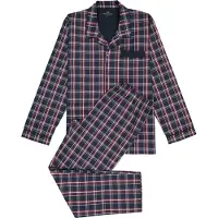 Götzburg Pyjama "Clubhouse" 2 tlg. Langarm, V-Ausschnitt, mit Kragen, lange Hose, locker, Baumwolle