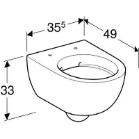 Geberit Wand-Tiefspül-WC Renova Compact verkürzte Ausladung, Rimfree Wandmontage spülrandlos Rimfree weiß weiß