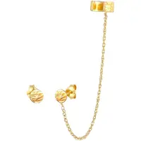 Elli Ohrringe Earcuff Stecker Rund Organic Struktur 925 Silber Elli Gold