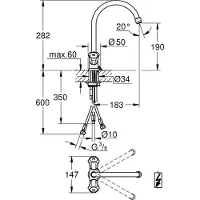 GROHE Costa Spültischbatterie für offene Warmwasserbereiter chrom - 31930001