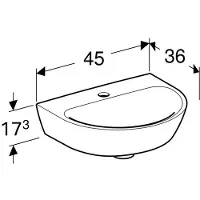 Geberit 500494011 Renova Handwaschbecken, 45x36cm
