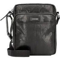 Spikes & Sparrow Leder Umhängetasche Bronco Crossover Black schwarz