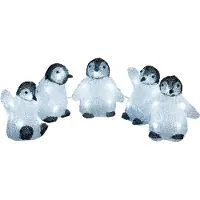 Konstsmide LED Acryl Babypinguine, Leichte Dekorationsfigur, Schwarz, Weiß, Acryl, IP44, 40 Glühbirne(n), LED