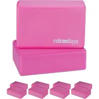 Relaxdays 10 x Yogablock pink Weiß,Rosa