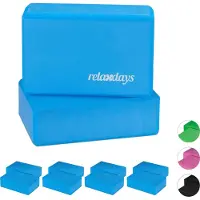 Relaxdays 10 x Yogablock blau Weiß,Blau