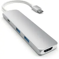 Satechi Aluminium Type-C Slim Mullti-Port Adapter 4K Silber USB-C 4 in 1
