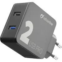 Cellularline Multipower 2 FAST - iPhone, Samsung, Huawei, Xiaomi and other Smartphones and Tablets, Drinnen, AC, 9 V, Schwarz