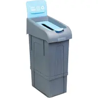 CombiSteel Recyclingeimer für Papier, 80 Liter, Grau, Breite 340 mm, Tiefe 550 mm, Höhe 1050 mm