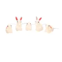 Konstsmide 6289-103 LED Acryl Oster Hasen, 5er-Set, klar,24V, Aussen (IP44), 40 warm weiße Dioden , weißes Kabel