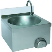 CombiSteel Handwaschbecken Wandmodell mit Kniebedienung Edelstahl 400x400x235mm