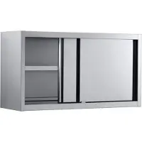 CombiSteel Wandschrank mit 2 Schiebetüren aus Edelstahl 1600x400x660mm