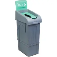 CombiSteel Recyclingeimer für Glas, 80 Liter, Grau, Maße: 340x550x1050 mm (BxTxH)