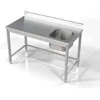 CombiSteel Spültisch 1 Becken rechts aus Edelstahl 1400x700x850mm