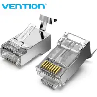 Vention IDER0-10, RJ-45, Silber, Transparent, Gerade, Polycarbonat (PC), Cat7, Gold