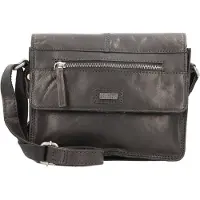 Spikes & Sparrow Leder Umhängetasche Bronco Crossover Black schwarz