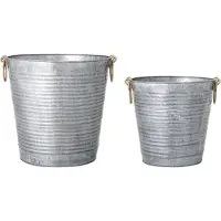 Bloomingville Evar Blumentopf | Grau | Verzinktes Eisen | 82047743