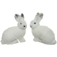 Décoris Schneehase Schaumstoff l10b19h20 cm weiß a2 Figur (wit)