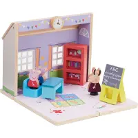 Gurli Gris Peppa Wutz Holz Spielzeug - Schulhaus (mit Figuren & Accessoires) Holzspielzeug Pig