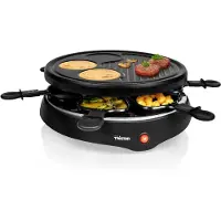Tristar RA-2998 Raclette, 8 Person(en), Schwarz, Rund, Tasten, 0,8 m, 800 W