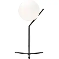 Flos IC T1 High Tischleuchte Matt Schwarz - , IC T1 high, dimmbar, Schwarz, für Wohnzimmer, Metall, Design