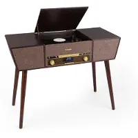 Auna Belle Epoque 1912 Retro-Plattenspieler CD BT USB DAB+/UKW braun Dunkles Holz