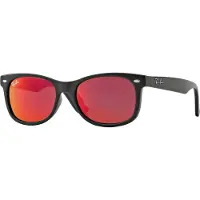 Ray-Ban RJ 9052S NEW WAYFARER Kinder-Sonnenbrille Vollrand Quadratisch Kunststoff-Gestell, schwarz