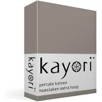 Kayori Spannbettlaken Shizu Taupe (Perkal)-120 x 200 cm