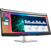 Dell Geschwungener 34-USB-C-Monitor – P3421W, 86,7 cm (34.1"), 3440 x 1440 Pixel, Quad HD, LCD, 8 ms, Schwarz, Silber