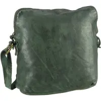 Harold's Leder Umhängetasche Schultertasche Submarine Postbag Upend Green dunkelgrün