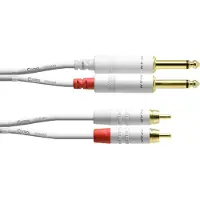 Cordial CFU 3 PC-SNOW, 2 x RCA, Männlich, 2 x 6.35mm, Männlich, 3 m, Weiß