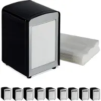Relaxdays 10 x Serviettenspender Retro schwarz Schwarz,Silber