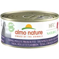 Almo Nature HFC Natural mit Thunfisch, Huhn und Schinken Katzen-Nassfutter (150 g)