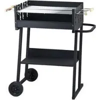 Tarrington House Holzkohlegrill Brigida, Grillfläche 41 x 58.5 cm, 2 höhenverstellbare Grillroste, fahrbar, Stahl, schwarz