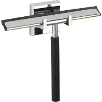 Wenko Laceno Power-Loc Badezimmerwischer, Hochwertiger Duschwischer für streifenfreies Abwischen von glatten Flächen, Chrom 23525100