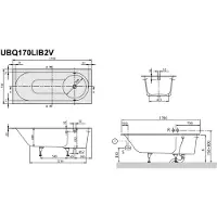 Villeroy & Boch V&B Rechteck-Badewanne Libra 170x75cm, weiß