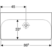 Geberit Waschtisch Smyle Square 90 cm weiß mit Beschichtung ohne Hahnloch 500250018