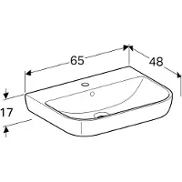 Geberit Waschtisch Smyle 65 cm weiß mit Beschichtung 500230018