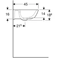 Geberit Renova Waschtisch, ohne Hahnloch, mit Überlauf, Breite: 55cm