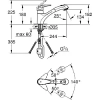 GROHE Eurodisc Spültischbatterie chrom - 32257001
