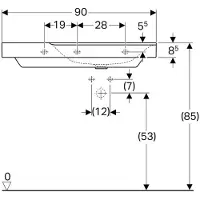 Geberit Waschtisch Xeno² 90 cm Ablage links weiß mit KeraTect Spezialglasur 500535011
