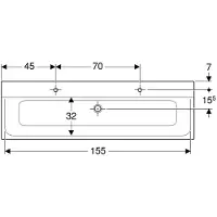 Geberit Möbelwaschtisch Xeno2 160x48cm, 2 HL, o. Überlauf, weiß-alpin