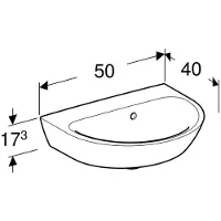 Geberit Handwaschbecken Handwaschbecken RENOVA ohne Hahnloch, mit Überlauf 500 x 400 mm weiß