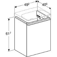 Geberit 500363JK1 Smyle Square US für HWB, m. 1 Tür re