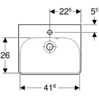 Geberit 500222011 Smyle Square Handwaschbecken, 45x36cm
