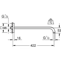 GROHE Rainshower Brausearm 42,2 cm mit eckiger Rosette